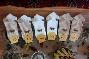 تجریه خرید جوراب ساق کوتاه بچگانه مدل خرسی تدی  بسته 6 عددی