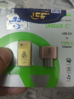 فلش مموری کوئین تک مدل UNIQUE C-PLUS ظرفیت 32 گیگابایت به همراه مبدل usb-c