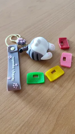 جاکلیدی دخترانه مدل گربه کد 08-400 به همراه کاور کلید مجموعه 4 عددی