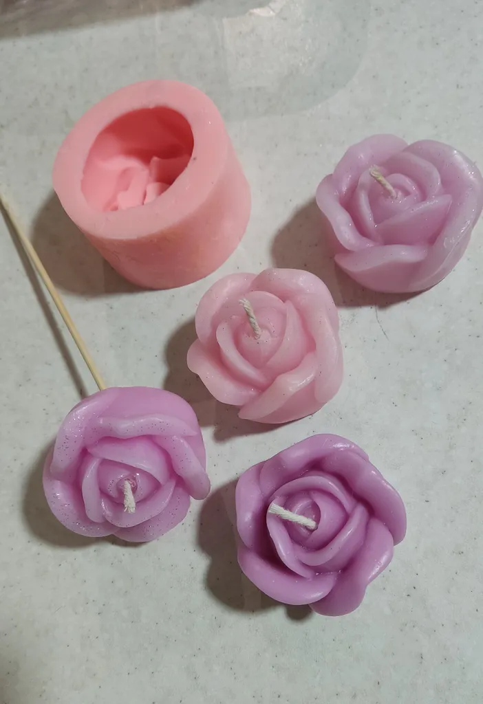 قالب شمع مدل گل رز سه بعدی