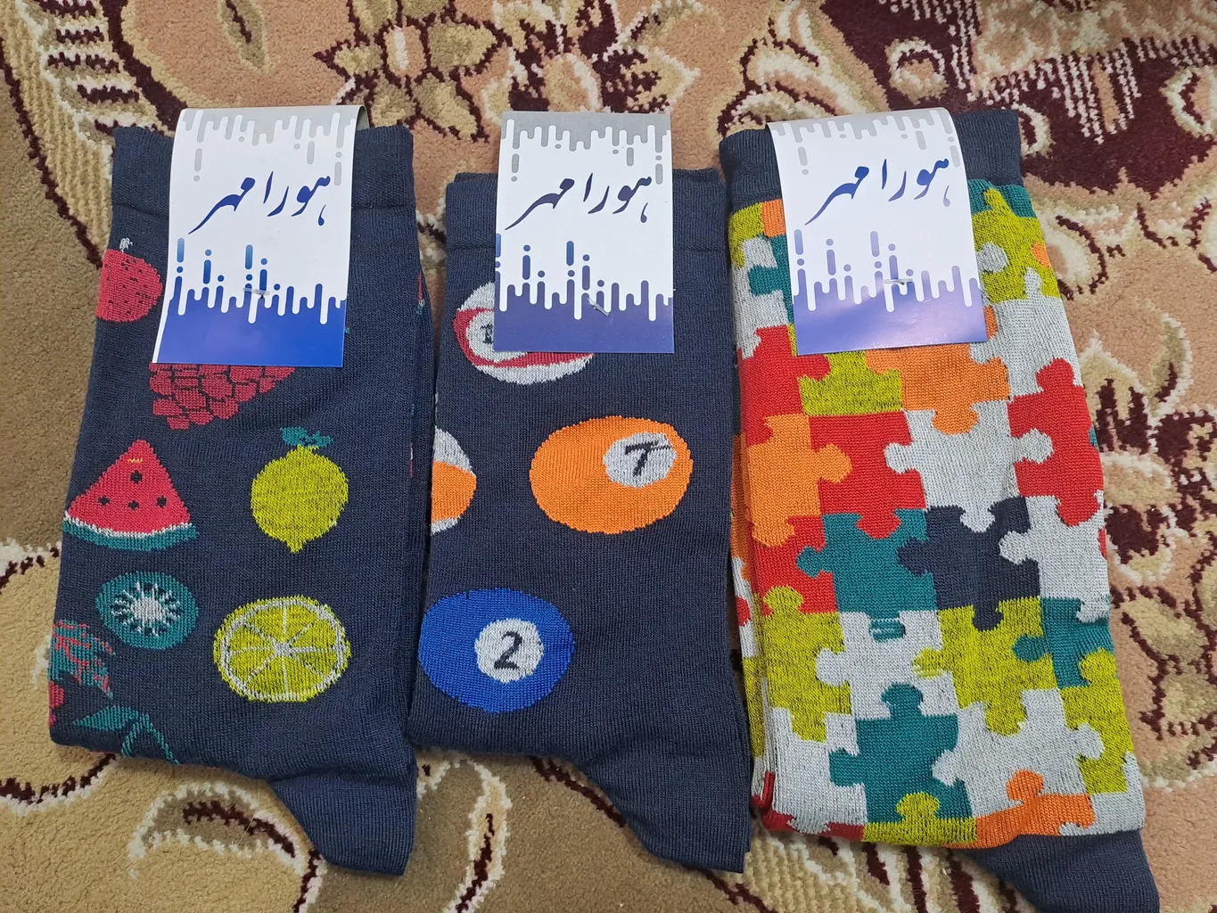 جوراب مردانه هورا مهر مدل ‌HS-SFUN01 مجموعه 3 عددی