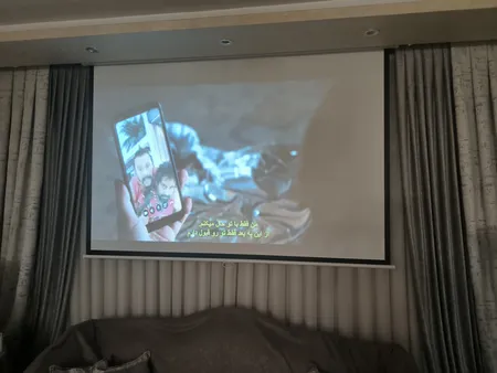 پرده نمایش دستی پروژکتور اسکوپ پارچه عالی سایز 200x200