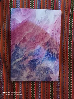 استیکر لپ تاپ توییجین و موییجین طرح Marble کد 45 مناسب برای لپ تاپ 15.6 اینچ به همراه برچسب حروف فارسی کیبورد