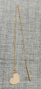 تجریه خرید گوشواره طلا 18 عیار زنانه طلای مستجابی مدل بخیه ای قلب کد 670189