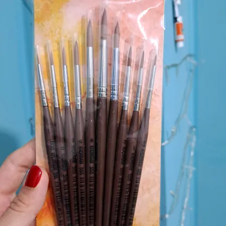 قلم مو گرد خرم کد 555 مجموعه 10 عددی