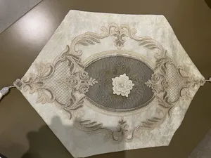 تجریه خرید ست رومیزی 4 تکه صفاهوم مدل مخمل گل برجسته