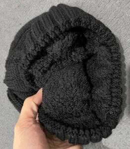 تجریه خرید کلاه بافتنی طرح داخل خز مدل لب برگرد