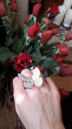 انگشتر زنانه مون لایت طرح پروانه متحرک کد R1110