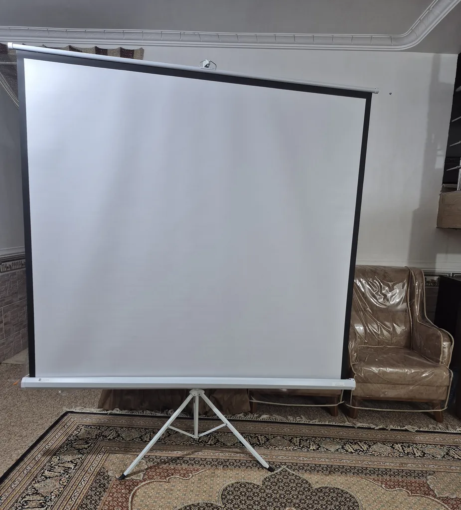 پرده نمایش پایه دار پروژکتور اسکوپ پارچه عالی سایز 180x180