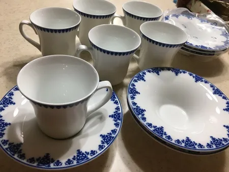 ست فنجان و نعلبکی 12 پارچه چینی زرین ایران مدل چای خوری شهرزاد 9 سمرقند درجه سه