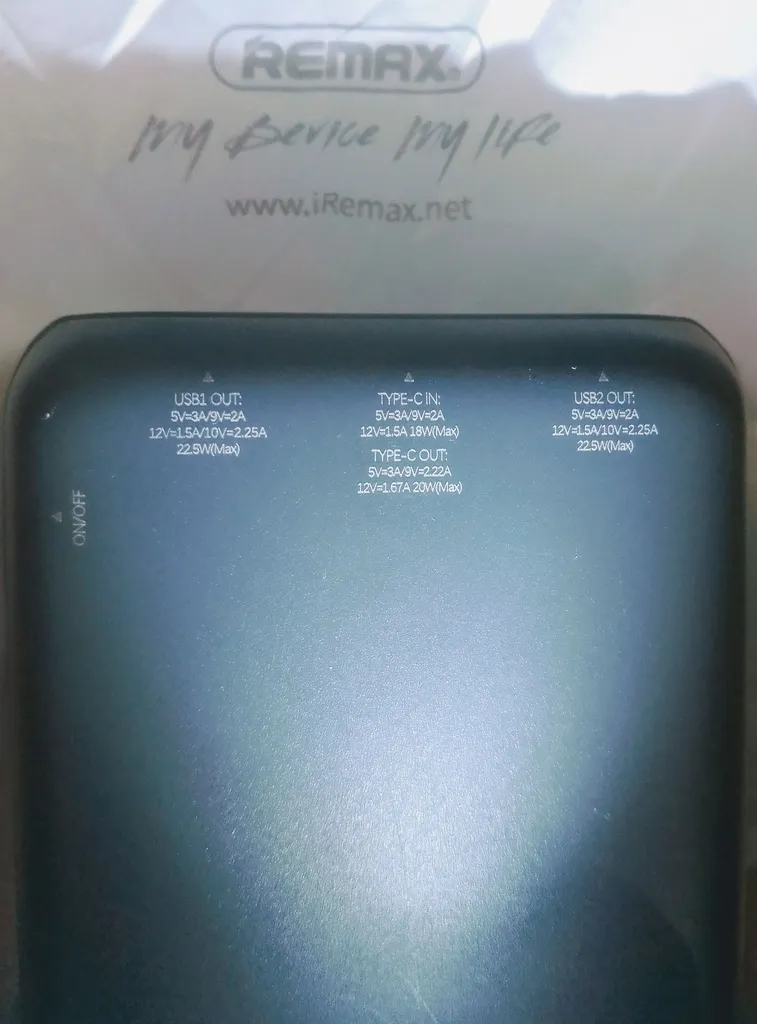 پاوربانک 22.5 وات ریمکس مدل RPP-72 ظرفیت 20000 میلی آمپر ساعت