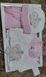 تجریه خرید ست 5 تکه لباس نوزادی مدل تاج آوا