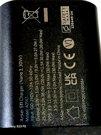 شارژر دیواری 30 واتی انکر مدل 511 Nano 3