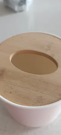 جای دستمال کاغذی مدل گرد درب بامبو کد DGQ50303001