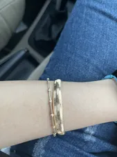 تجریه خرید النگو طلا 18 عیار زنانه طلای مستجابی مدل اسپرلوس کد A1 سایز 1