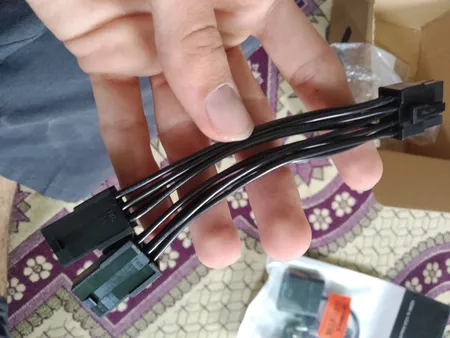 کابل برق کارت گرافیک 8 پین به دو 6 پین مدل CA140 طول 0.1متر