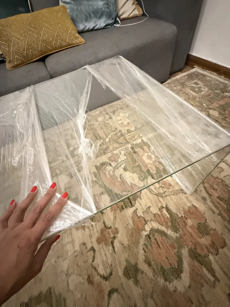 میز جلو مبلی شیشه خم اطلس 12 میل طول 110 سانتی متر