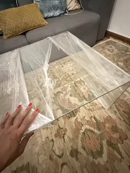 میز جلو مبلی شیشه خم اطلس 12 میل طول 110 سانتی متر