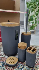 تجریه خرید ست سرویس بهداشتی 6 پارچه کنتراست مدل روما شیاردار چوب