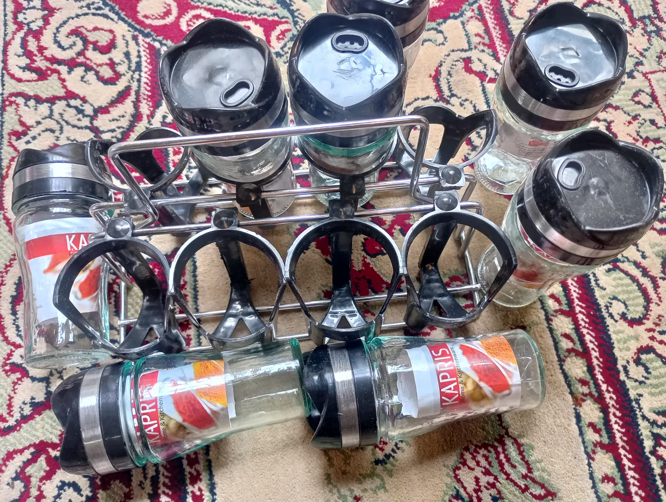 ست جا ادویه 9 پارچه کاپریس مدل فلورا کد GGB8