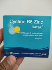 تجریه خرید قرص سیستین B6 زینک رازک بسته 60 عددی