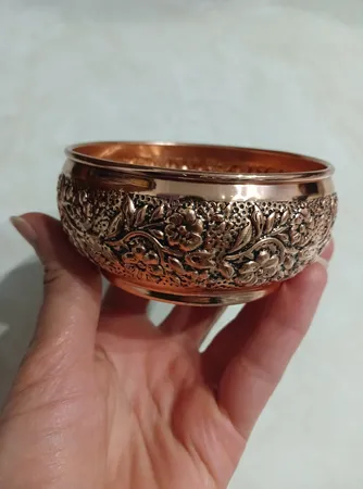 پیاله مسی مدل گرد قلم زنی کد ZH419.1