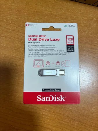 فلش مموری سن دیسک مدل Dual Drive Luxe ظرفیت 128 گیگابایت با رابط USB Type-C، USB 3.1