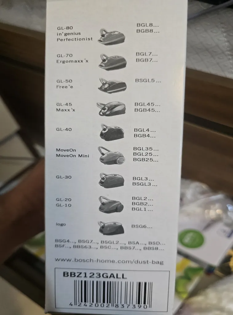 كيسه جاروبرقى بوش مدل GALL كد 17000940 مناسب براى جاروبرقى بوش و زيمنس بسته 4 عددى