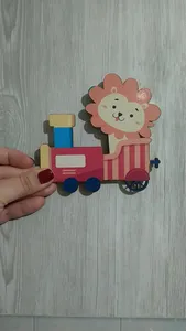 تجریه خرید استیکر چوبي باروچین طرح ترن حیوانات