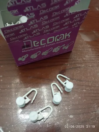 گیره پرده اطلس مدل قفلی بسته 100 عددی