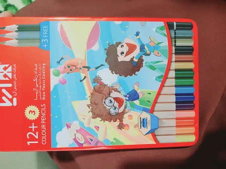 مداد رنگی 12 + 3 رنگ آریا مدل 3021