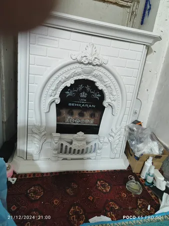 بخاری گازی بهکاران مدل شومینه گارد دار طرح پرنس کد T-28000