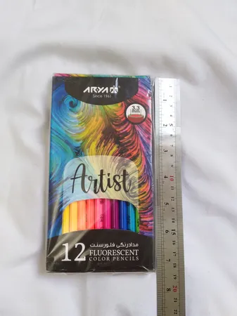 مداد رنگی 12 رنگ آریا مدل فلورسنت کد 3611