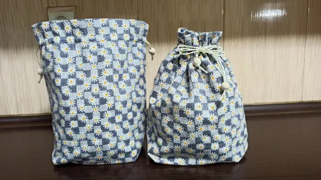 کیسه نان و سبزی طرح بابونه مدل سه لایه سایز 26×26 سانتی متر