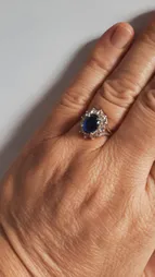 انگشتر نقره زنانه سلین کالا مدل یاقوت کبود ce-yagh-ab10