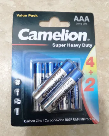 باتری نیم قلمی کملیون مدل Super Heavy Duty بسته 6 عددی