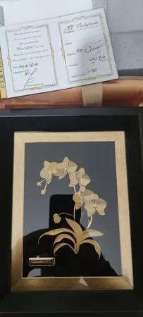 تابلو طلا کوب مارک گلد طرح گل ارکیده کد TF150