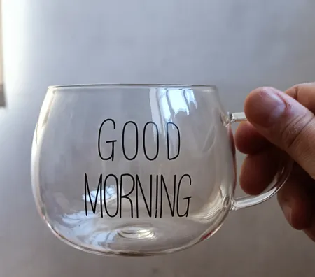 لیوان مدل پیرکس تپل Good Morning