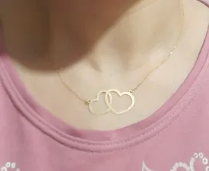 تجریه خرید گردنبند طلا 18 عیار زنانه مایا ماهک مدل MM0910 طرح دو قلب