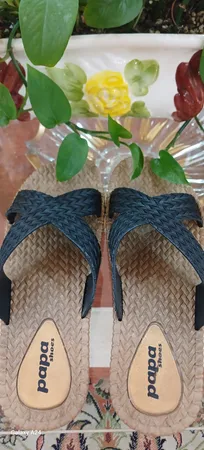 دمپایی زنانه پاپا مدل پلاستیکی حصیری کد pa-101