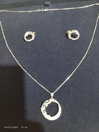 نیم ست نقره زنانه شهر جواهر کد SJ-VS015