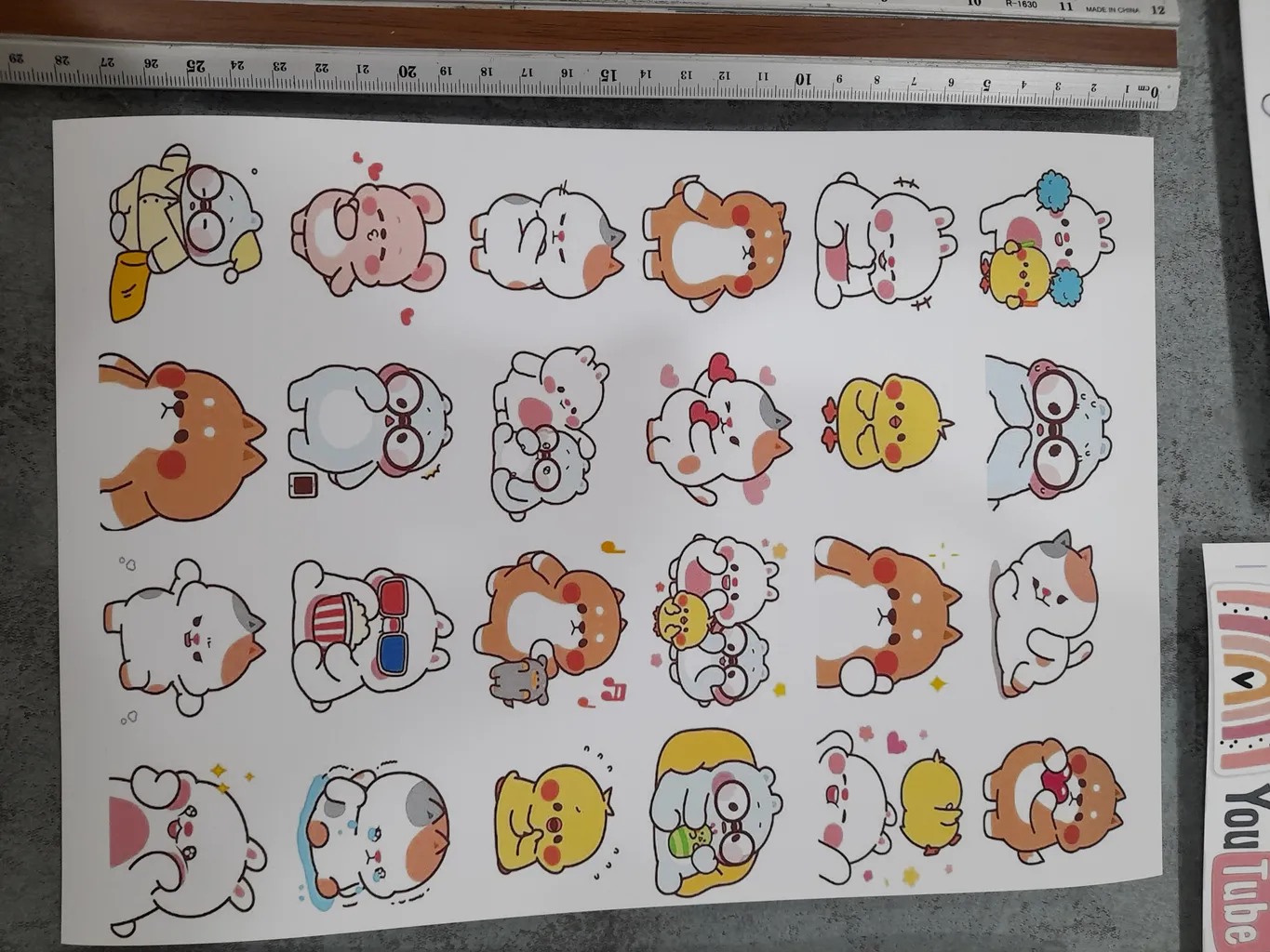 برچسب مشایخ مدل اسکرپ بوک طرح کیوت کد V2 بسته 10 عددی