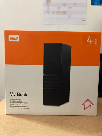 هارد اکسترنال وسترن دیجیتال مدل My Book Desktop ظرفیت چهار ترابایت دارای رابط USB Type-A 3.0