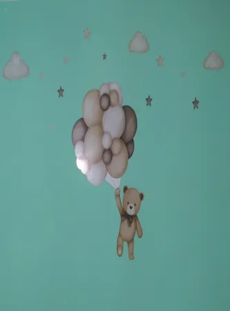 استیکر دیواری کودک راتیانا مدل teddy in balon