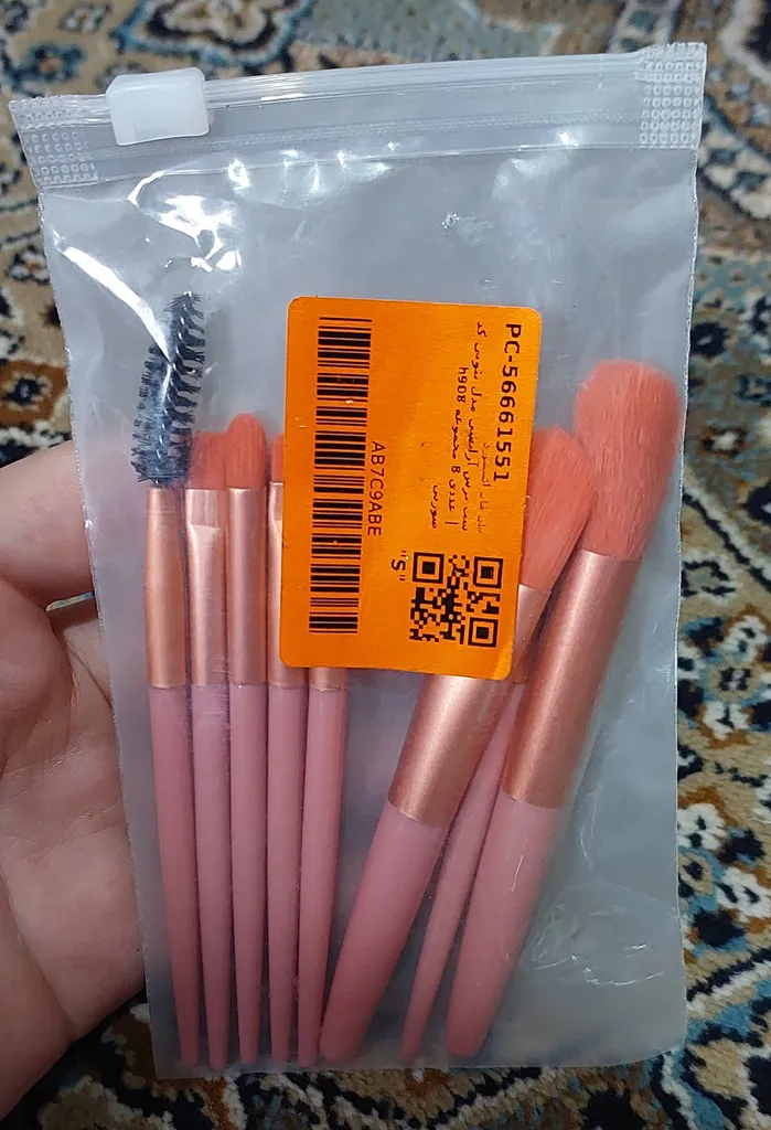 ست برس آرایشی مدل نئونی کد h908 مجموعه 8 عددی