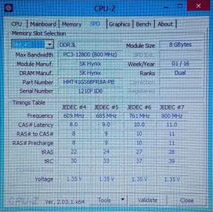 تجریه خرید رم لپ تاپ DDR3L دو کاناله 1600 مگاهرتز CL11 اس کی هاینیکس مدل 12800S ظرفیت 8 گیگابایت