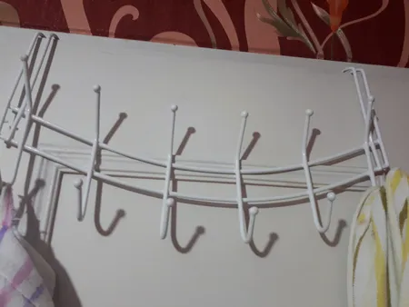 چوب لباس فلزی پشت دری مدل لبخند کدCLPD232