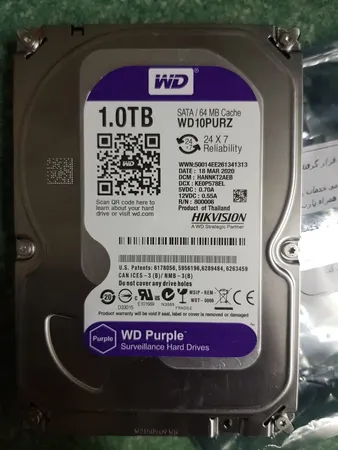 هارددیسک اینترنال وسترن دیجیتال مدل Purple WD10PURZ ظرفیت 1 ترابایت