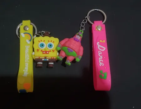 جاکلیدی مدل سیلیکونی طرح باب اسفنجی و پاتریک بسته 2 عددی