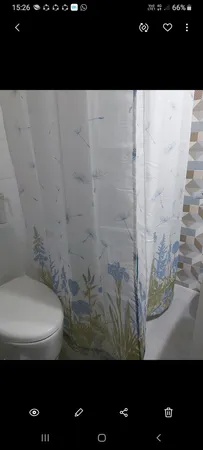 پرده حمام دلفین مدل EV-2558 سایز 180x200سانتی متر